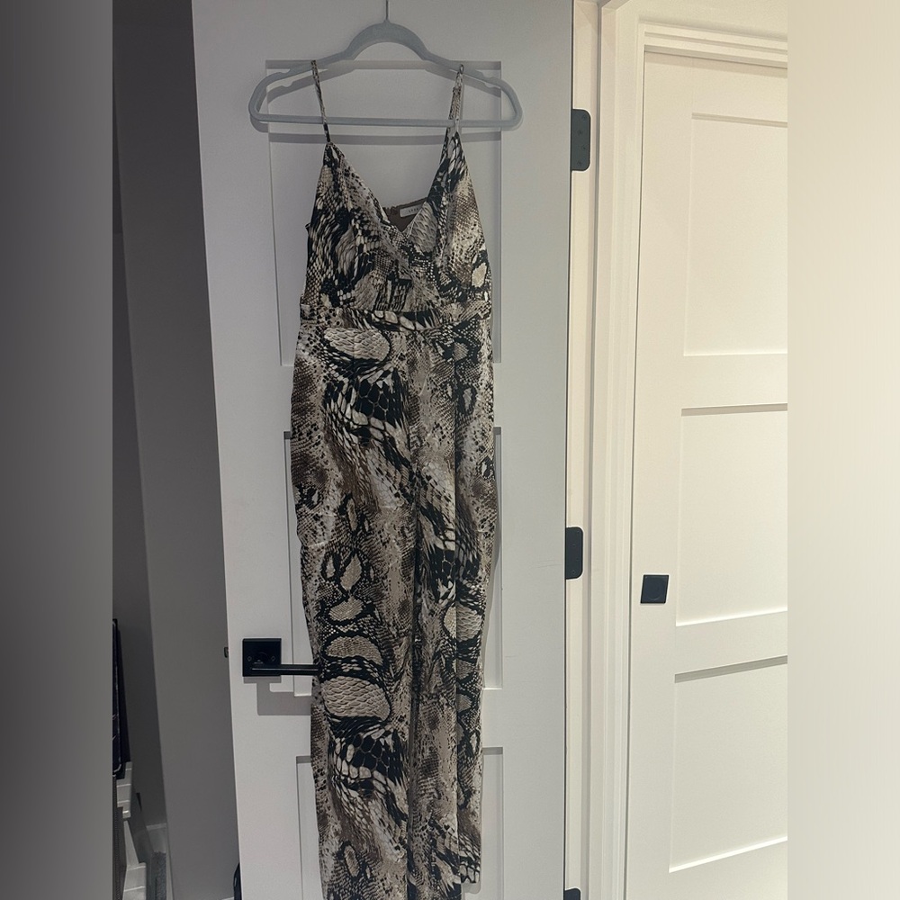 NWT Lush Snake-Print Spaghetti Strap Jumpsuit